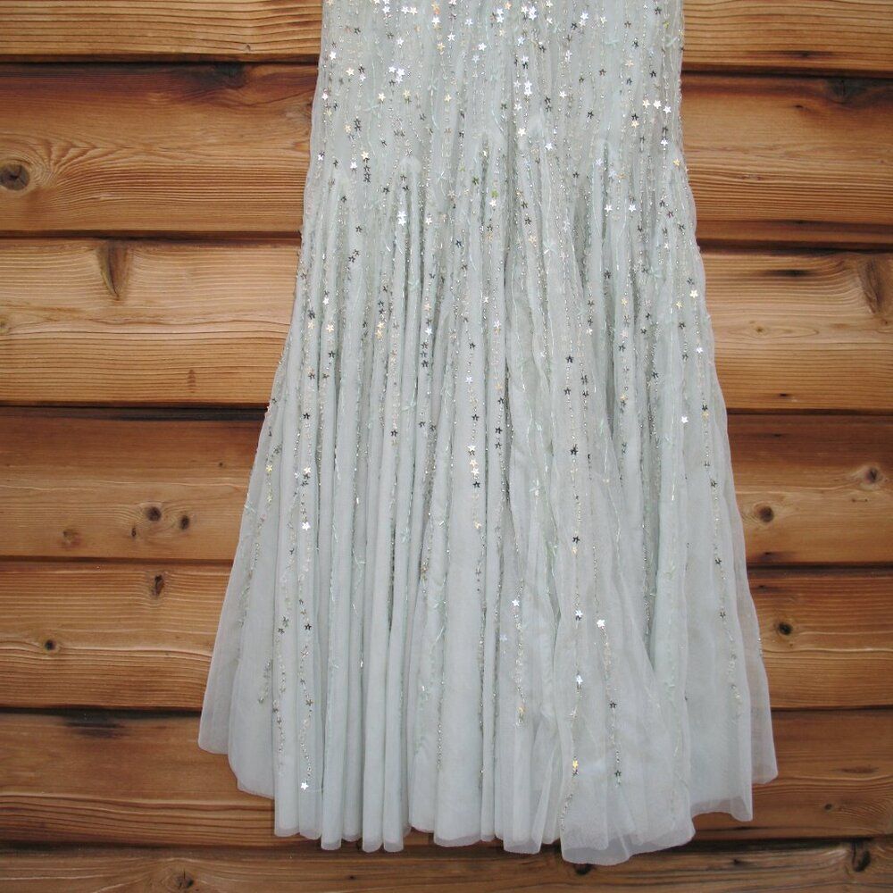 MAC DUGGAL 94128 Green Embellished Bow Flutter Sleeve A Line Midi Dress - Picture 15 of 16